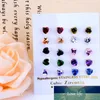 LUXUSTEEL 10pairsCard Stainless Steel Gold Color Shiny Colorful Heart Crystal Zircon Stone Small Stud Earrings Set Whole3257644