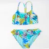Wielo- styl dziecięcy dziewczęta bikini zestaw druku strój kąpielowy strój kąpielowy lato dzieci biquini infantil kostium kąpielowy A369 210625