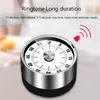 Minuteries D57A minuterie visuelle en acier inoxydable cuisine mécanique alarme de 60 minutes cuisson avec horloge magnétique forte
