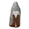 فستان أحذية رفيعة الكعب الزفاف للسيدات 10 سم عالي الكعب الأزياء الفضية الذهب بالإضافة إلى حجم 32-46 مضخة واحدة