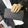 Factory wholesale men leather shoulder bags street trend printing long wallet simple Joker stripe storage coin purse single zipper fashion plaid clutch bag