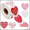 Gift Event Feestelijke benodigdheden Home Gardengift Wrap 500pcs/Roll Heart -Valentine Sticker Birthday Party Wedding Decoratie Label Sticke
