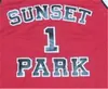 Moive Sunset Park 1 Shawty Jersey Man Callball University Red Team Color Titching and Embroidery Sports Breatable Cotton Qualit