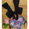 Seksi Yüksek Boyun Bikini Mayo Kadınlar Mayo Push Up Yüzme Takım Elbise Beach Brezilyalı Set Maillot de Bain Femme 210621