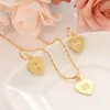 Boucles d'oreilles collier coeur romantique de tournesol pendant chaîne de chaîne de bijoux 18 k real bel gf perles colliers femmes