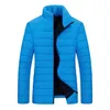 Moda erkek aşağı ceket kalınlaşmış sıcak gençlik kış pamuk ceket rahat düz renk standı yaka gri kaz aşağı ceket parka 201225