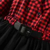 Red Plaids Party Tutu Dress Kids Baby Girls Long Sleeve Princess Party Pageant Holiday Dresses christmas clothes Q0716