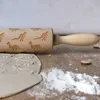 Wooden Rolling Pin Laser Engraved Dinosaur Pattern Wooden Rolling Pin Cookie Dough Stick Texture Roller Rolling Pin Wood 211008