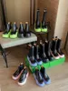 2022 Womens Designer Boots Leather Ankel Chaelsea Boot Non-Slip Wave Platform Grön gummitjock Sole Outsole Luxury Elastic Webbing Comfort Booties Woman 35-44