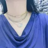 Classic AAA Cubic Cyrkonia Oświadczenie Kubańska Łańcuch Choker Naszyjnik Dostosuj Kobiety Ślubne Bijoux N0468 X0509