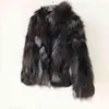 Argent fourrure à capuche veste en gros fourrure femmes manteau 100% vrai manteau de fourrure pour l'hiver chaud pardessus TSR626 211129