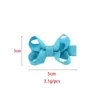 2 20 inch Baby Bow Hairpins Small Mini Grosgrain Ribbon Bows Hair grips children Girls Solid Clips Kids Accessories colors