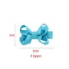 2 20 polegadas Bebê Bow Hairpins Pequenos mini Grosgrain Ribbon Arcos de Cabelo Grips Crianças Girls Clipes Sólidos Crianças Acessórios Cores