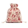 Storage Bags 20pcs Gift Christmas Pouch Drawstring Linen Cotton Kit 10*14cm