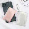 2 bitar Glänsande PVC-korthållare Kvinnor Flickor Transparent Vattentät Kortväska Män Kreditkort Väska med Keychain