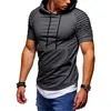 Moda de manga corta con capucha de los hombres Casual Street Wear Pullover Color sólido Sudadera Jogger Brand Men's Wear T200614