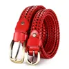 Ceintures femmes ceinture tressée pour hommes tissé luxe en cuir véritable vache sangles tricoté à la main concepteur hommes rouge jean ceinture mâle