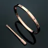 4mm tunna sier armband armband för kvinnor män titan stål guld skruvmejsel armband armband ingen låda 16-19 cm smycken