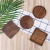 Mats Pads Walnut Antislip Square Ronde Cup Mat Geïsoleerde theekopje Beech voor Ambachten Bruiloft Decoraties Houten Pad Black