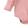 Spring And Autumn Round Neck Rabbit Ears Rompers Lovely Long Sleeve Button Climbing Suit Children's Wear 23xt T2