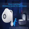 LED WC Light Pir Motion Sensor Night Lamp 8 Cores Backlight WC Bacia de Assento Banheiro Luzes para Childrre