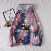 Classic Anime My Hero Academia Sweatshirt Bakugou Katsuki Grafisk Print Hoodie Mode Tie-Dye Kostym Harajuku Pullover Male Y0803