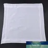 5PCS-rutor Hanky ​​White Pocket Bomull Handkerchiefs Hankie Hanky ​​With Stripe Men 40 * 40cm Heminredning Vintage Present Hankies