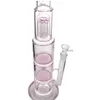 Honeycomb hookah Bong clear glass catcher double honeycombs 8 arms percolator water pipe dab rig oil rigs with 14mm joint