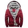 Men Zipper Hoodies Jacket Men Winter Warm Coat Fur Lined Fleece Hoodies Male Hooded Sweatshirt Colorblock Jackets for Men 201104