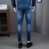 Mäns Tracksuits Airgracias Tvådelad kostym Man Denim Jacket Jeans Trendig Fashion All-Match Letter Print Broderi Slim Stretch Asian Size