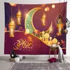 Ramadan Arazzo Eid Mubarak Coperta Telo Mare Islam Musulmano 150*150 cm Poliestere TV Appeso Arazzo Decorazione Della Casa