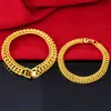 Dropshipping 24K Gold Plated Jewelry Bracelets for Women and Men Pulseira Feminina Wedding Bizuteria Choker Link Chain