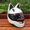 Casques de moto 2021 NITRINOS casque hommes et femmes personnalité de course quatre saisons sécurité oreille de chat