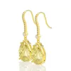 Otros Jewepisode 18K Color oro 9x13MM Pendientes colgantes de diamantes citrinos para mujeres Fiesta de bodas Joyería fina Regalos de cumpleaños5974523