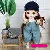 Arrival 13 Moveable Jointed 16cm Dolls 1/12 Bjd Doll Dress Up with Clothes Shoes Glasses Dolls Toy for Girls Gift 210923