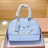 Designer- Women Vintage Shell Shoulder Bag Luxurys Bags Summer Daisy Embroidery Shopping Tote Handbags Leather Crossbody Handbag