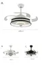 Modern Retractable Ceiling Fan Lamps With Led Light Dimming Lighting Remote Control 42 Inch 110V 220V