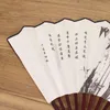 Party Favor Landscape Silk Folding Fan Chinese Style Bamboo Wood Summer Portable Wedding Gift 10 Inch