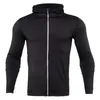 Running Jackets Hooded Mens Jacket Zipper Hoodie Bodybuilding Gym Clothing Hoody Coat Compression Tight Workout Men TOP304X