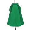 [EAM] Falda de cintura alta con volantes verdes y bolsillo dividido temperamento medio cuerpo falda mujer moda primavera otoño 1S554 210708