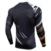 Maillots de course T-shirt hommes vêtements de sport musculation T-shirt maigre collants à manches longues bas Gym formation T-shirt chemises de compression