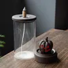 Queimador de incenso de cerâmica LED backflow decoração criativa para casa caveira abóbora cascata cones de incenso com capa à prova de vento306S