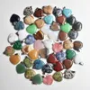 Natural Stone charms 20mm heart Tiger's Eye Rose Quartz opal Pendant pink Crystal Pendants Chakras Gem Stone fit earrings necklace making assorted