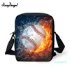 Cross Body NOISYDESIGNS Polyester Messenger Bags Flame Basketball Printing Mini Crossbody Bag For Boys Girls Leisure Travel Shoulder