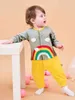 Peninsula Baby Rainbow Pattern Colorblock Jumpsuit SHE