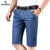 Verano fibra de bambú algodón estiramiento recto pantalones cortos de mezclilla estilo clásico negocio casual marca oficina de los hombres jeans ligeros 210531