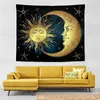 Tapisseries tapisserie rétro bohème lune et soleil salon décoratif exclusif tenture murale Art fond Horizontal