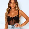 Summer New Sexy Lace Sheer Mesh See-Through Push Up Bodysuit White Black Women Body Outfits Swimsuit One Piece Bathing Suit 210306