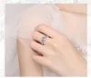 Медная платина Platinum Classic Ring Double Rings Form Form Cubic Zirconia Promise Кольца Вечности Обручальное Свадебное кольцо для женщин