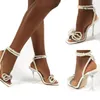 Sandalet Zarif Düğün Gelin Ayakkabıları Kadın Moda Inciler Papyon Yaz Kare Ayak PVC Şeffaf Kristal Perspex Topuklu